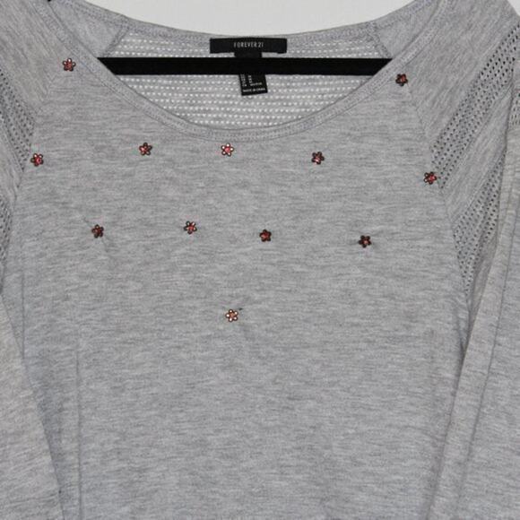 Jeweled Detail Top with Mesh Back Size Medium - Picture 2 of 4